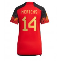Camisa de Futebol Bélgica Dries Mertens #14 Equipamento Principal Mulheres Mundo 2022 Manga Curta